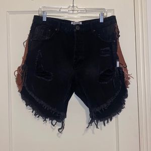 One x OneTeaspoon Distressed Denim Shorts